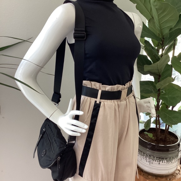 NWT MISSGUIDED TALL SIDE STRIPE TAN & BLACK WIDE LEG CARGO PANTS TROUSERS EU 38 - Picture 16 of 16